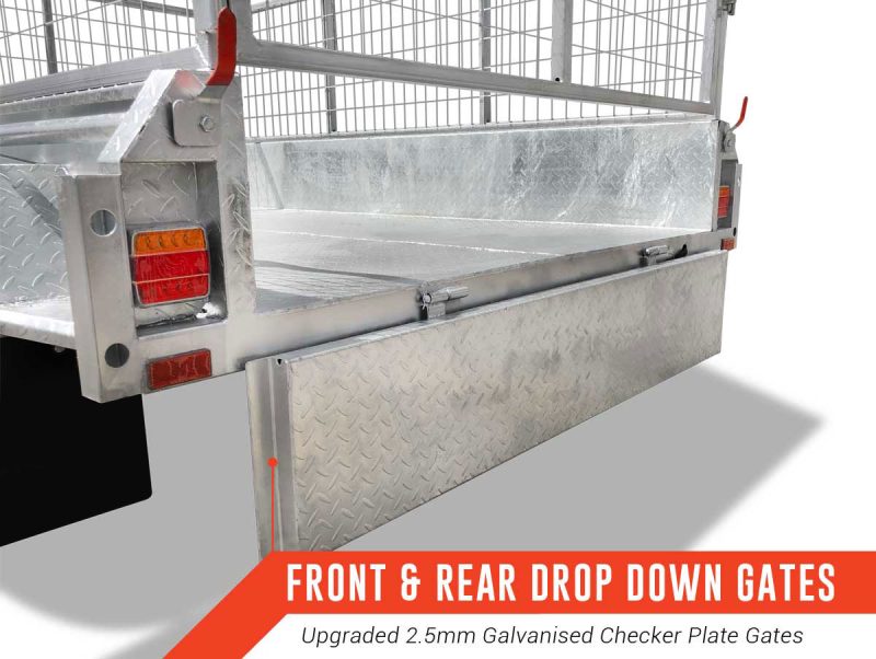 Tandem box trailer with optional cage
